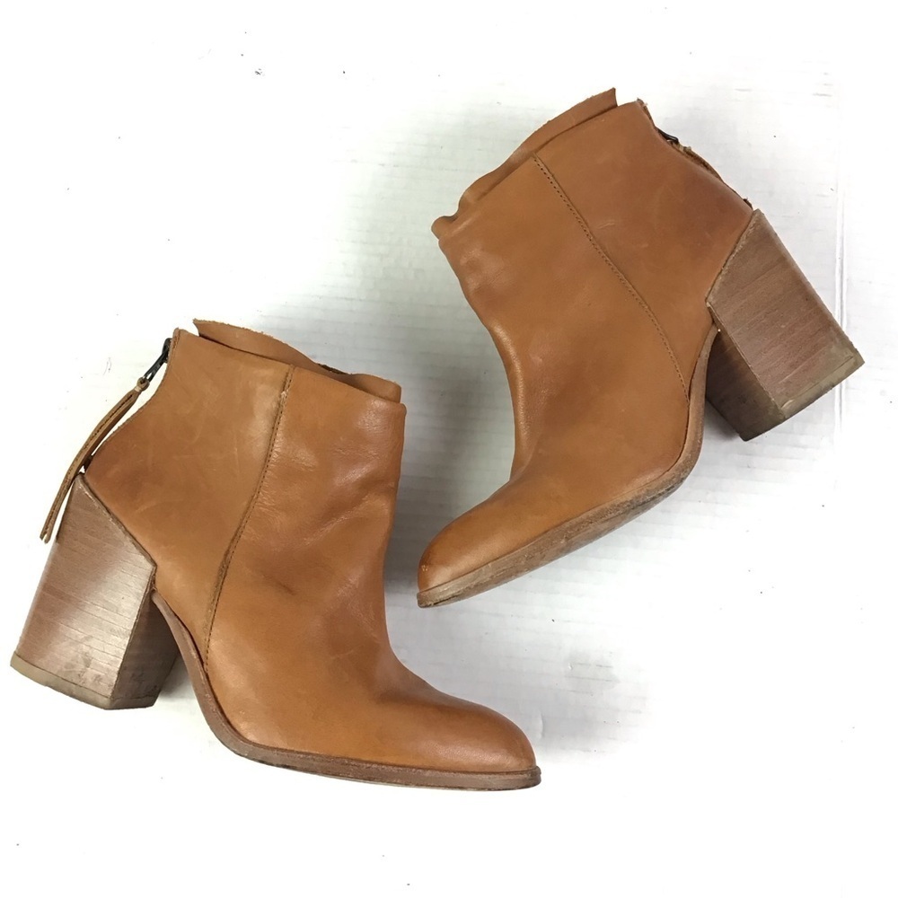 Baske California Lakota Tan Leather Ankle Boots with Chunky Heel Women’s Size 7